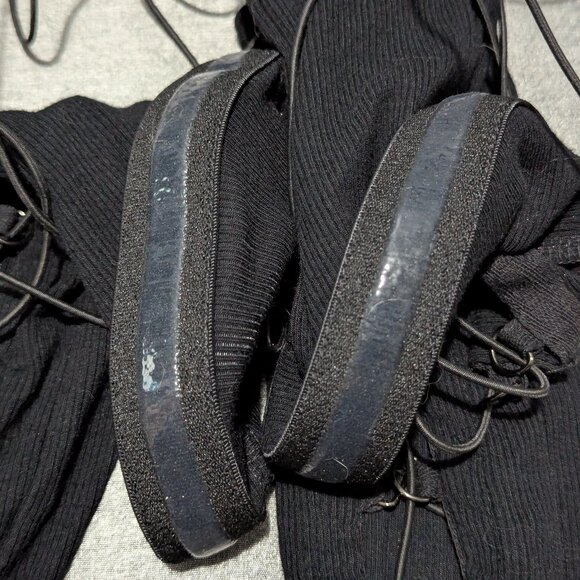 Noctex Lace Up Leg Warmers Thigh Highs Black Medium - Picture 8 of 8